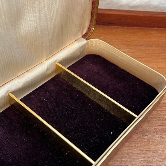 Brown and gold vintage farrington travel jewelry case clutch - Picture 5 of 11